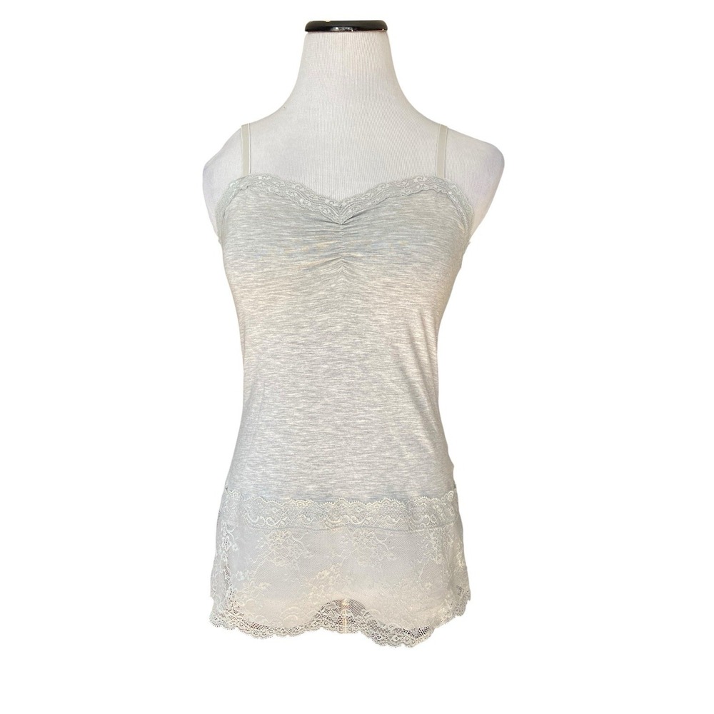 White House Black Market Womens Lace Trim Cami Tank Top Size S Y2K Office Siren